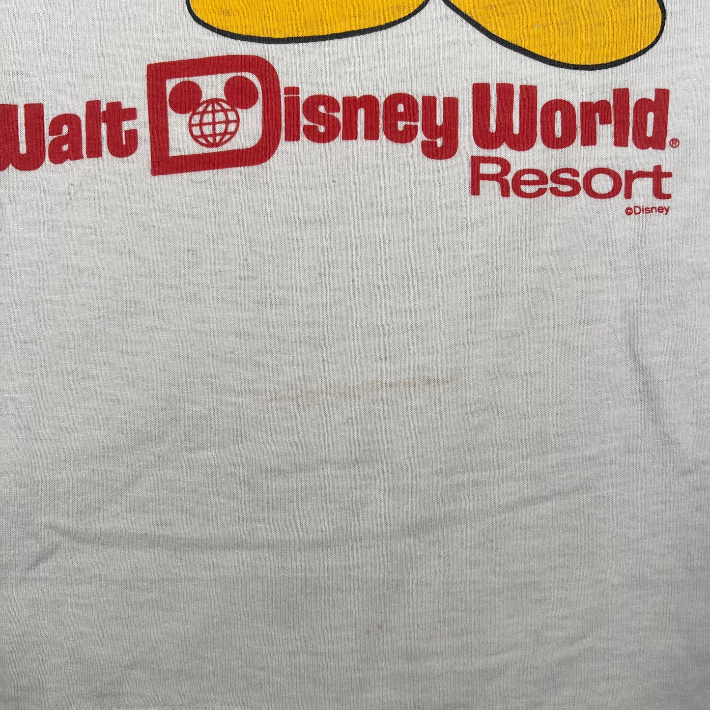 1980s Micky Mouse Walt Disney World White Tee Size Large USED v17696