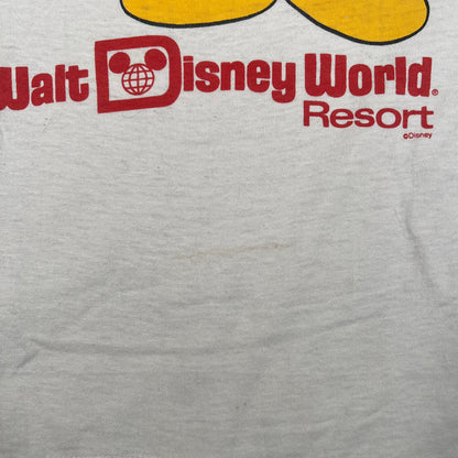1980s Micky Mouse Walt Disney World White Tee Size Large USED v17696