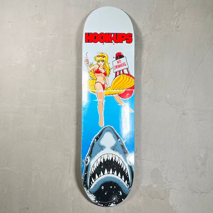 HookUps No Swimming Jaws Signed Skateboard NEW x18804
