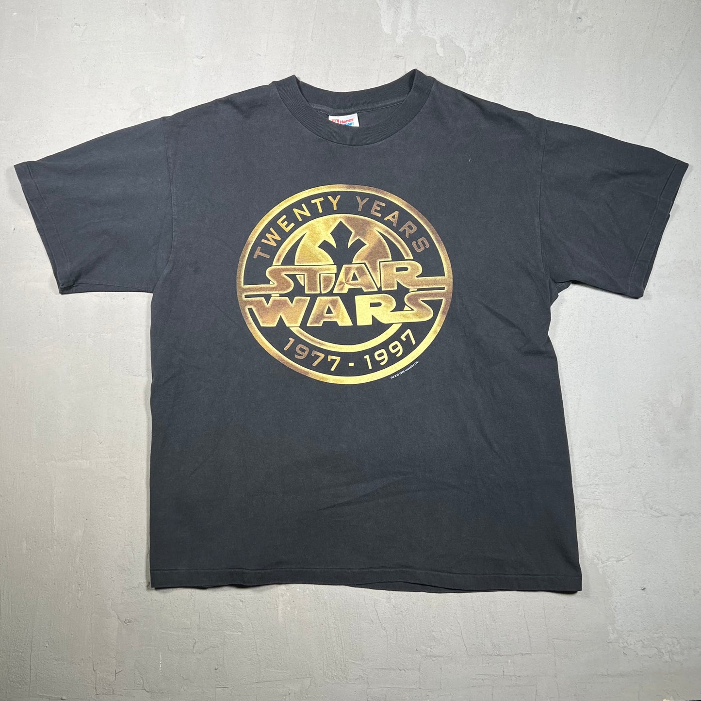 1996 Star Wars 20 Years Black Tee Size Large USED v16786