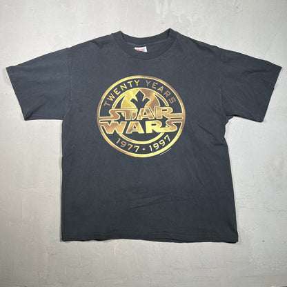 1996 Star Wars 20 Years Black Tee Size Large USED v16786