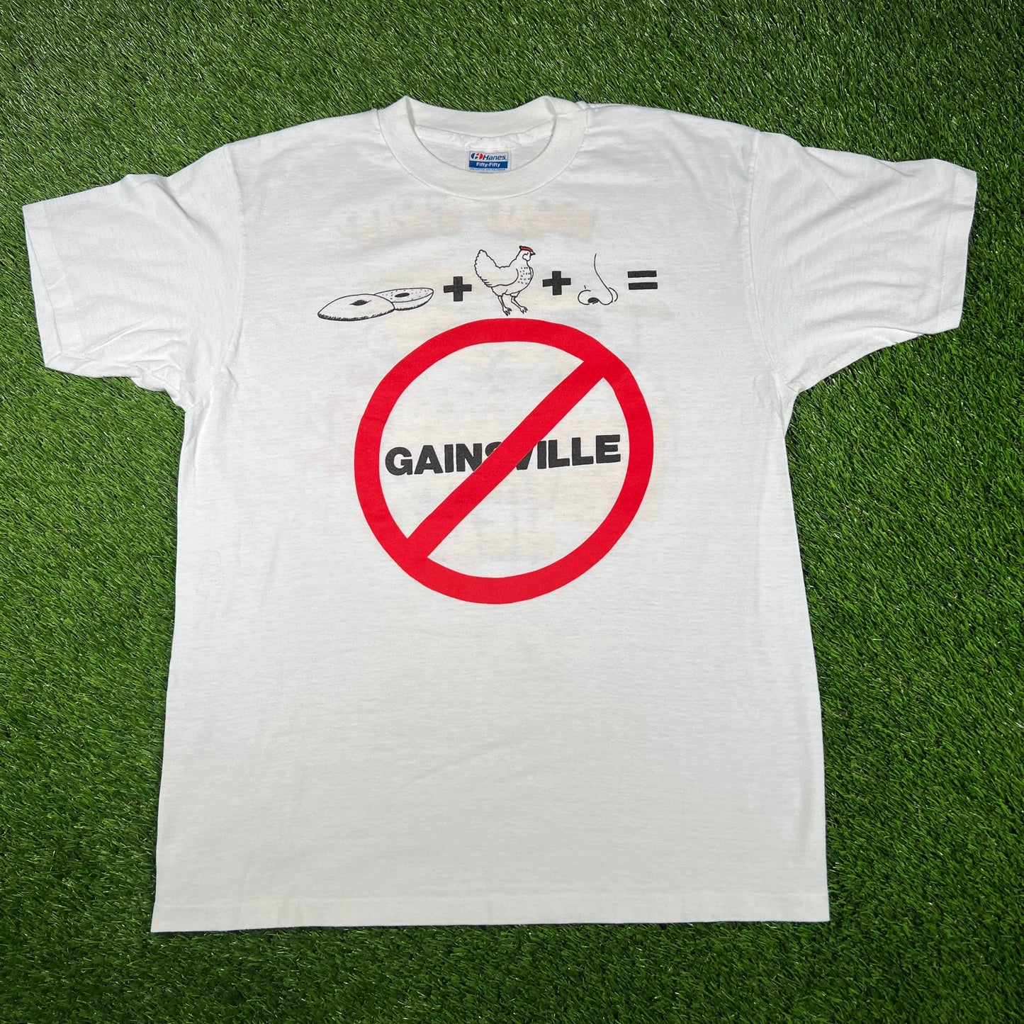 1990s Gainsville White Tee Size XL USED v16940