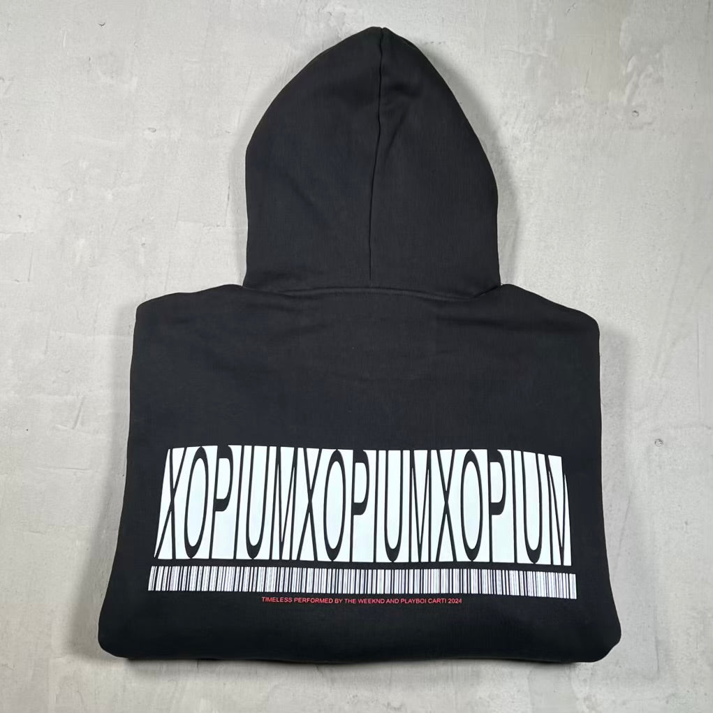 The Weeknd Playboi Carti Hurry Up Tomorrow Black Hoodie Size Large USED x18284