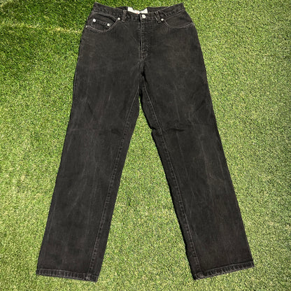 1990s Guess Classic Fit Black Jeans Size 32 USED v16329