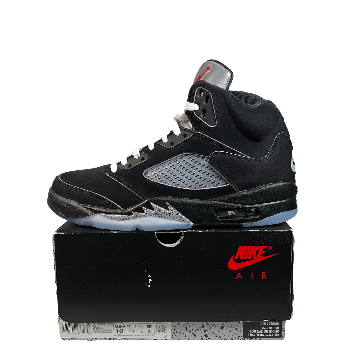Jordan 5 Black Metallic Reimagined (2025) Size 10 USED s22544