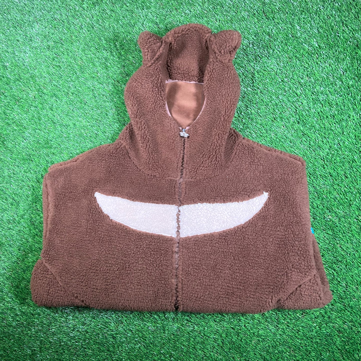 Vandy the Pink Brown Bear Fleece Jacket Size XL USED x15801