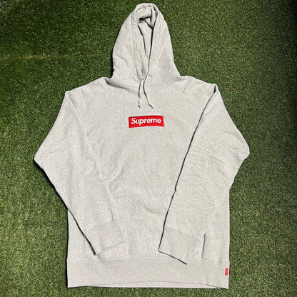 2016 Supreme Grey Box Logo Hoodie Size XL USED x13327