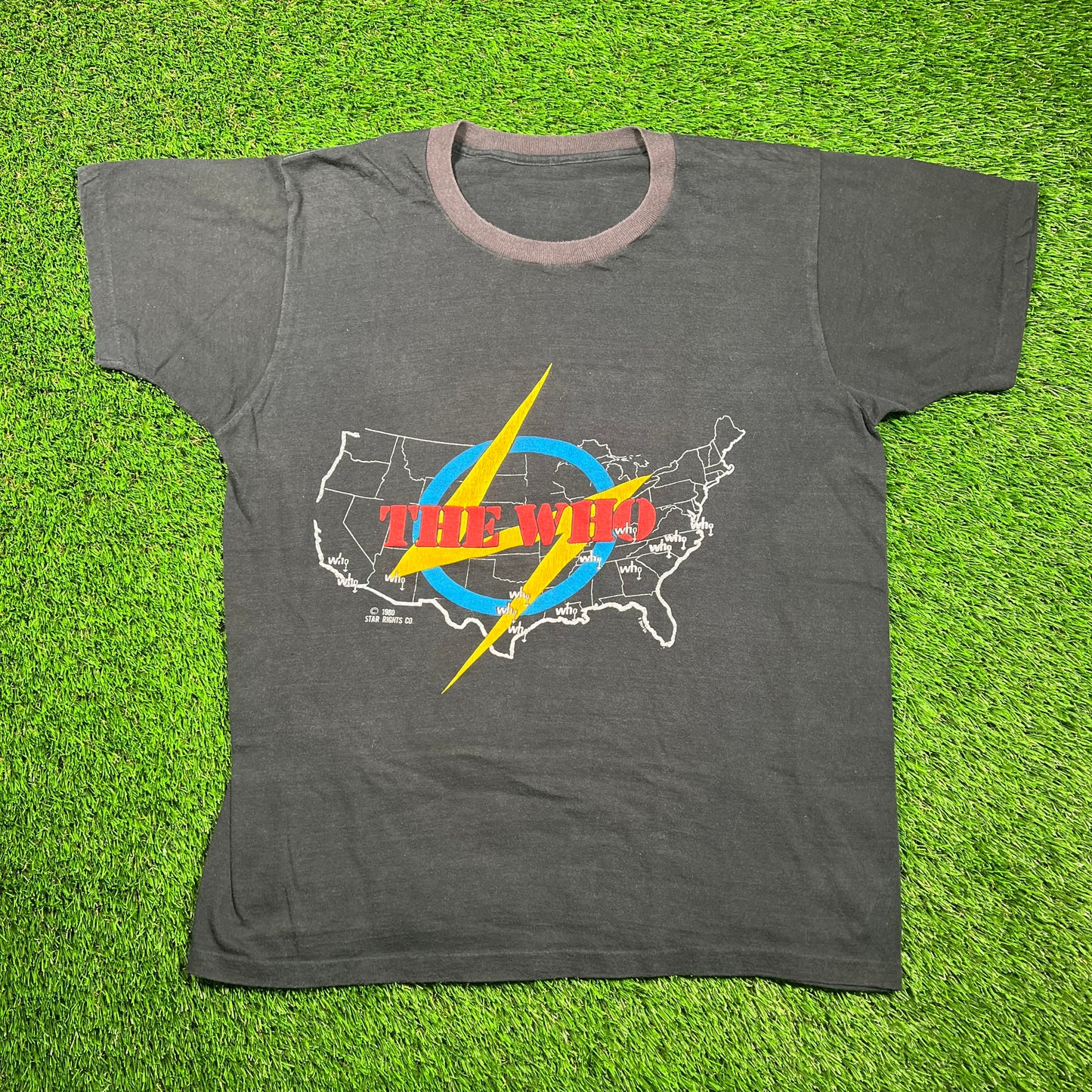 1980 The Who American Tour Black Tee Size Large USED v18677