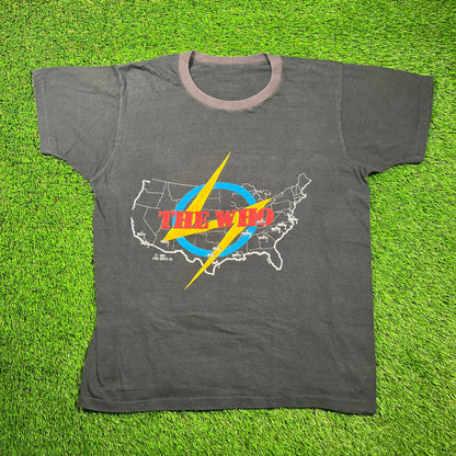 1980 The Who American Tour Black Tee Size Large USED v18677
