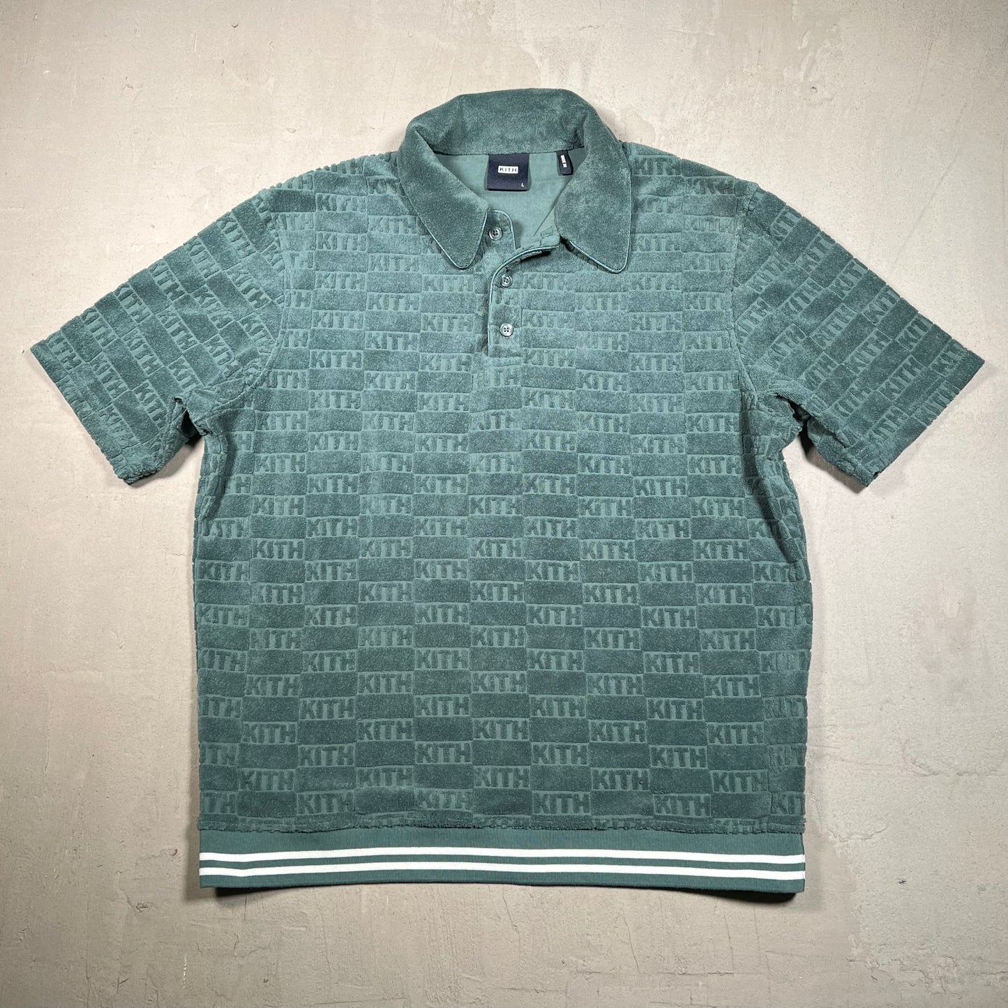 Kith Graham Monogram Green Tee Size Large USED x17408
