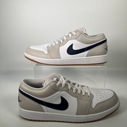 Jordan 1 Low Midnight Navy Neutral Grey Size 12.5 USED S17369