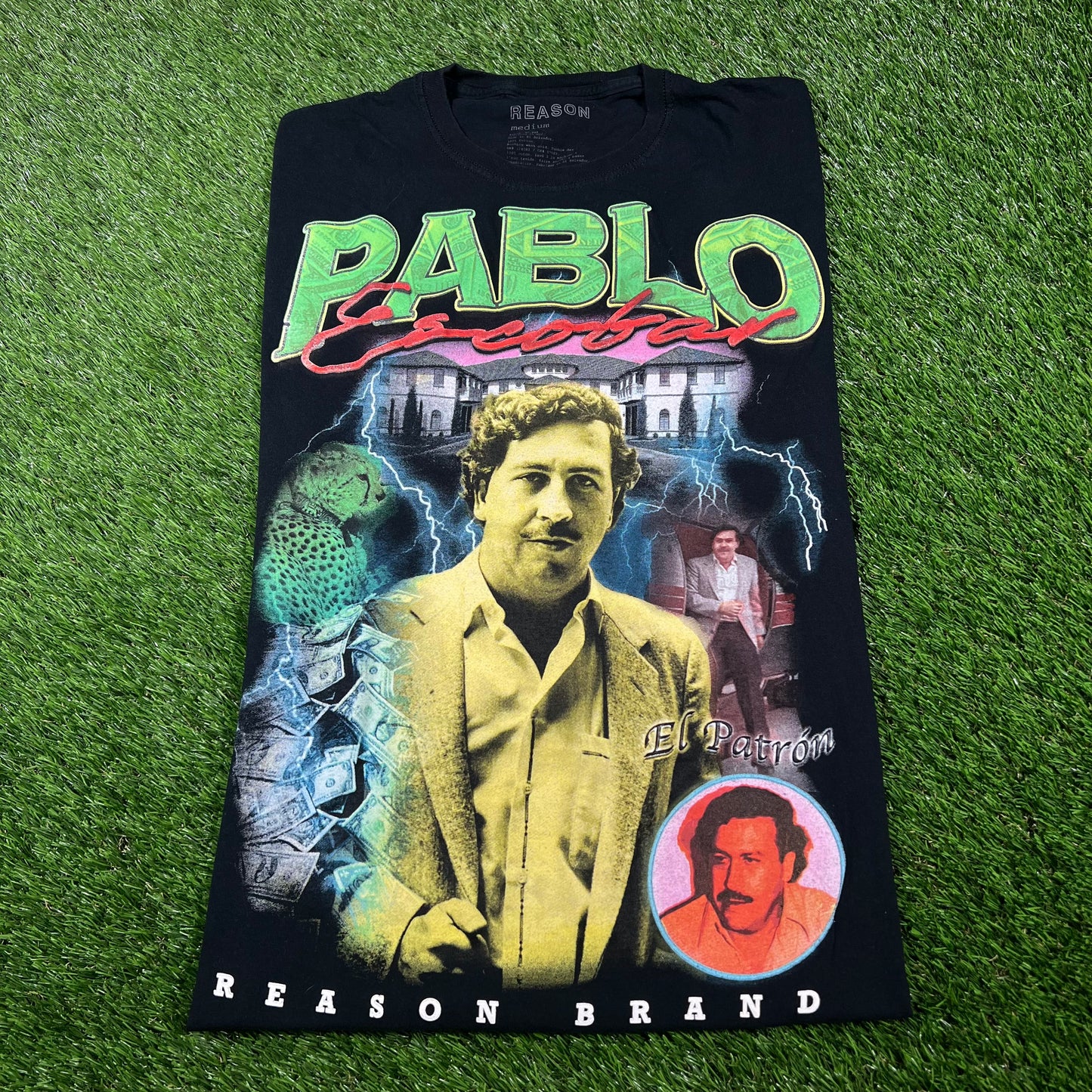 Pablo Escobar Modern Rap Style Rap Tee Size Medium USED v16924