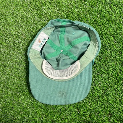 1980s Rolex Green Corduroy Snap Back Hat USED v18210