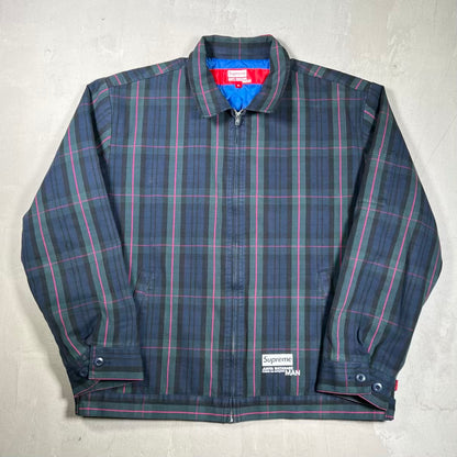 Supreme Junya Watanabe CDG Man Print Work Jacket Navy Plaid (2021) Size XL USED x18611