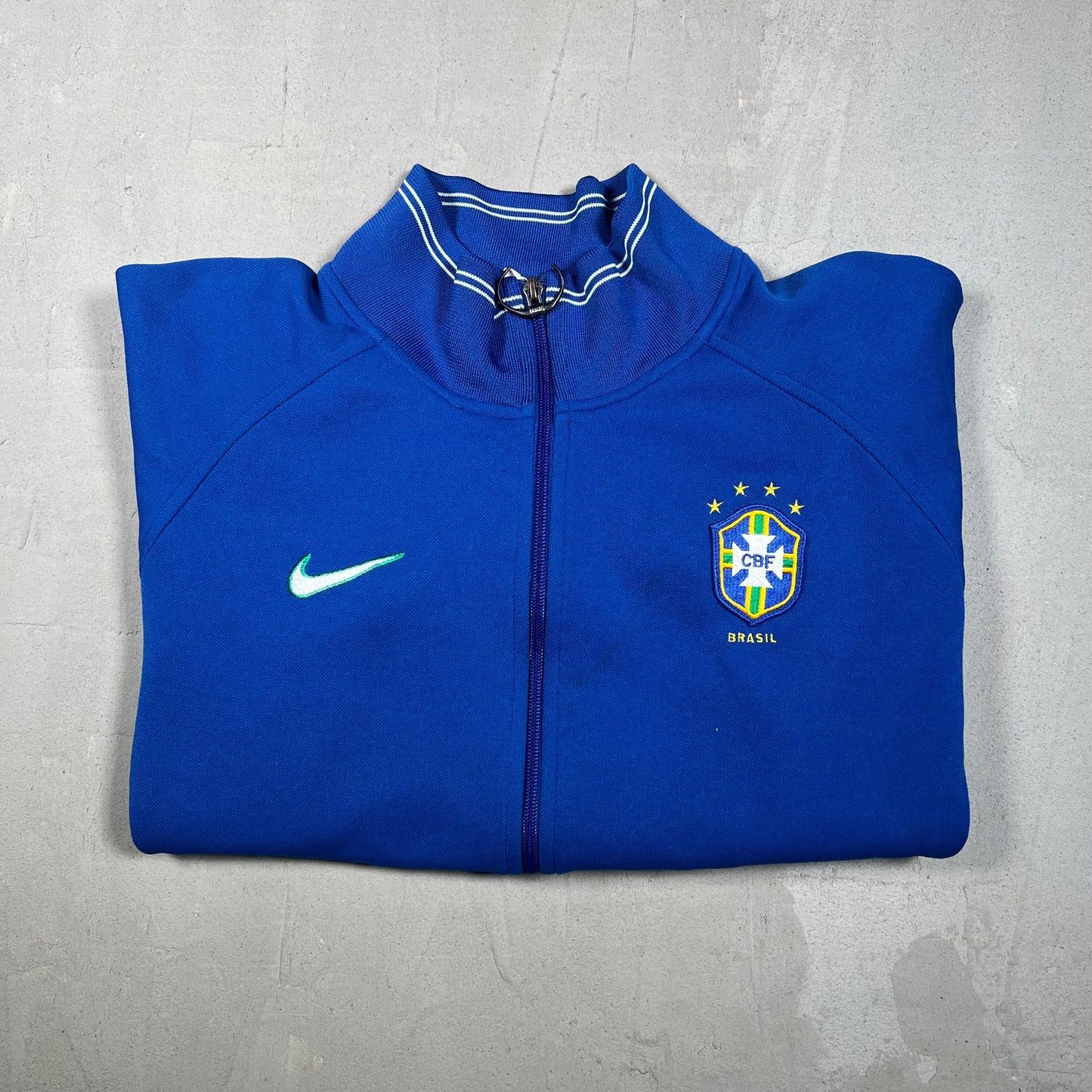 1990s Nike Brasil Blue Zip Up Track Jacket Size Medium USED v19311