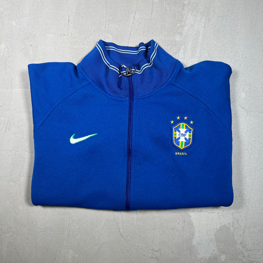 1990s Nike Brasil Blue Zip Up Track Jacket Size Medium USED v19311