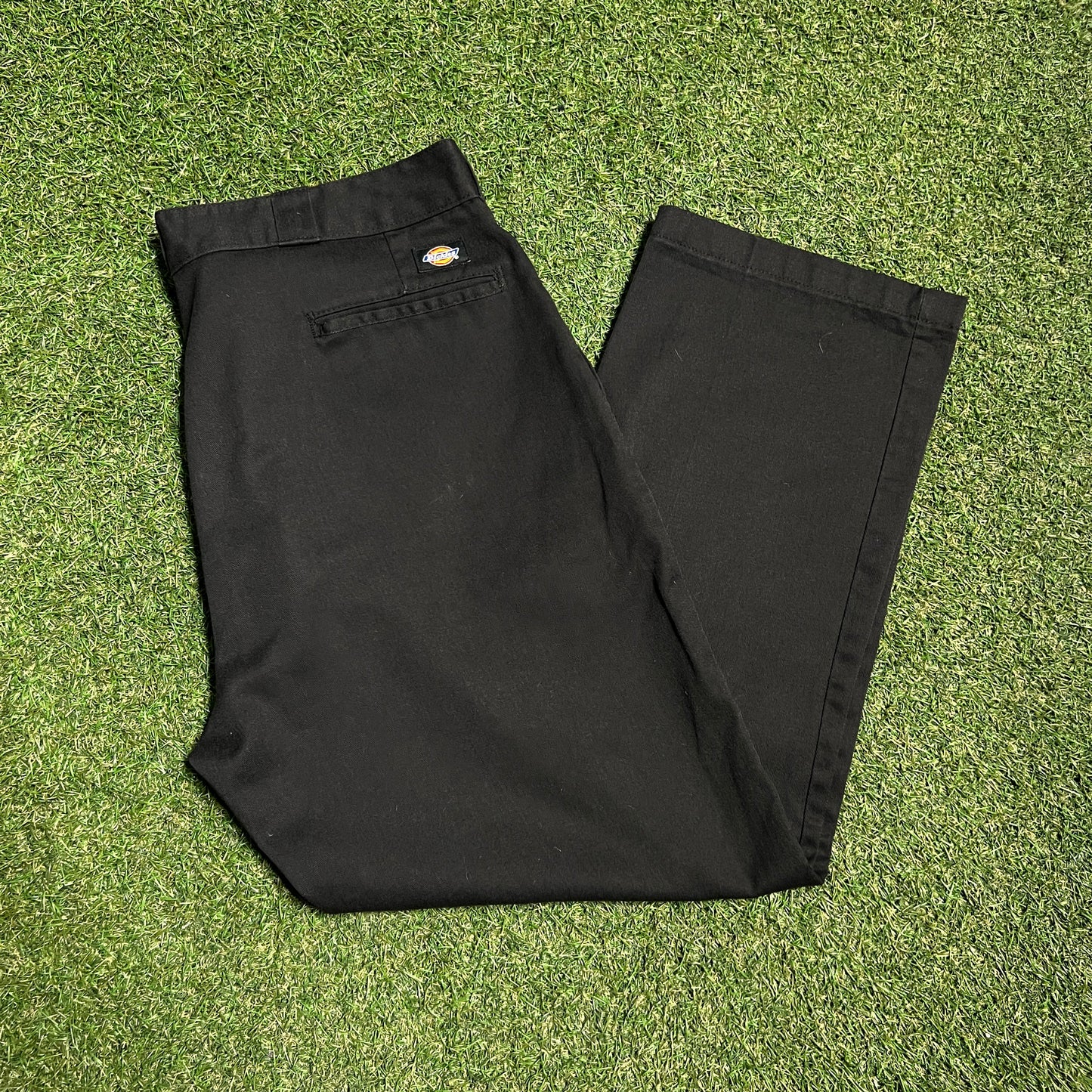Dickies Wide Leg Black Work Pants Size 38 USED v16086