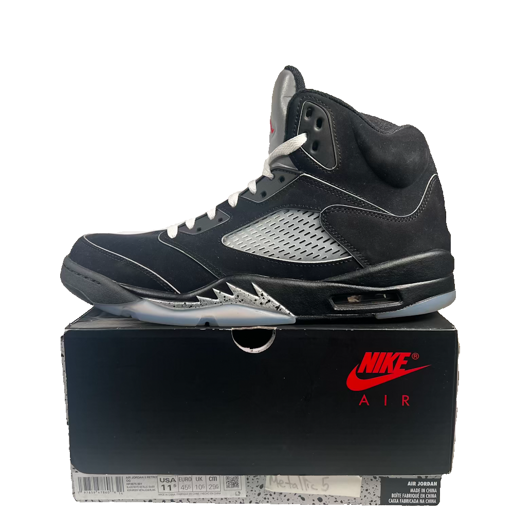 Jordan 5 Black Metallic Reimagined (2025) Size 11.5 USED s23764