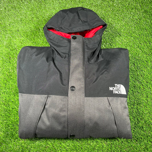 North Face Hyvent Grey Plaid / Black Jacket Size XL USED v16905