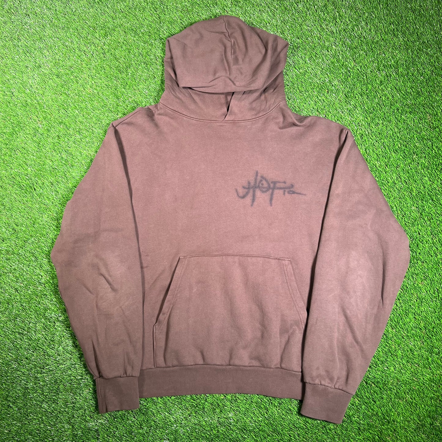 Travis Scott Brown Utopia Album Hoodie Size Large USED x15724