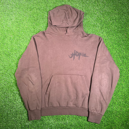 Travis Scott Brown Utopia Album Hoodie Size Large USED x15724