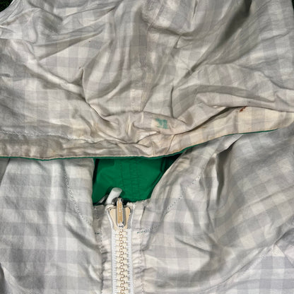 Kid Robot Reversible Green/White Zip Up Windbreaker Size Medium USED v18304