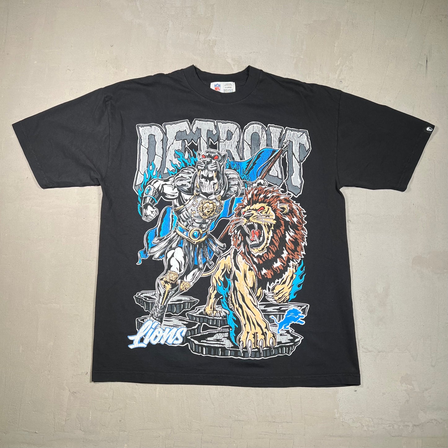 Warren Lotas x NFL Detroit Gladiator Black Tee Size XL NEW x14806