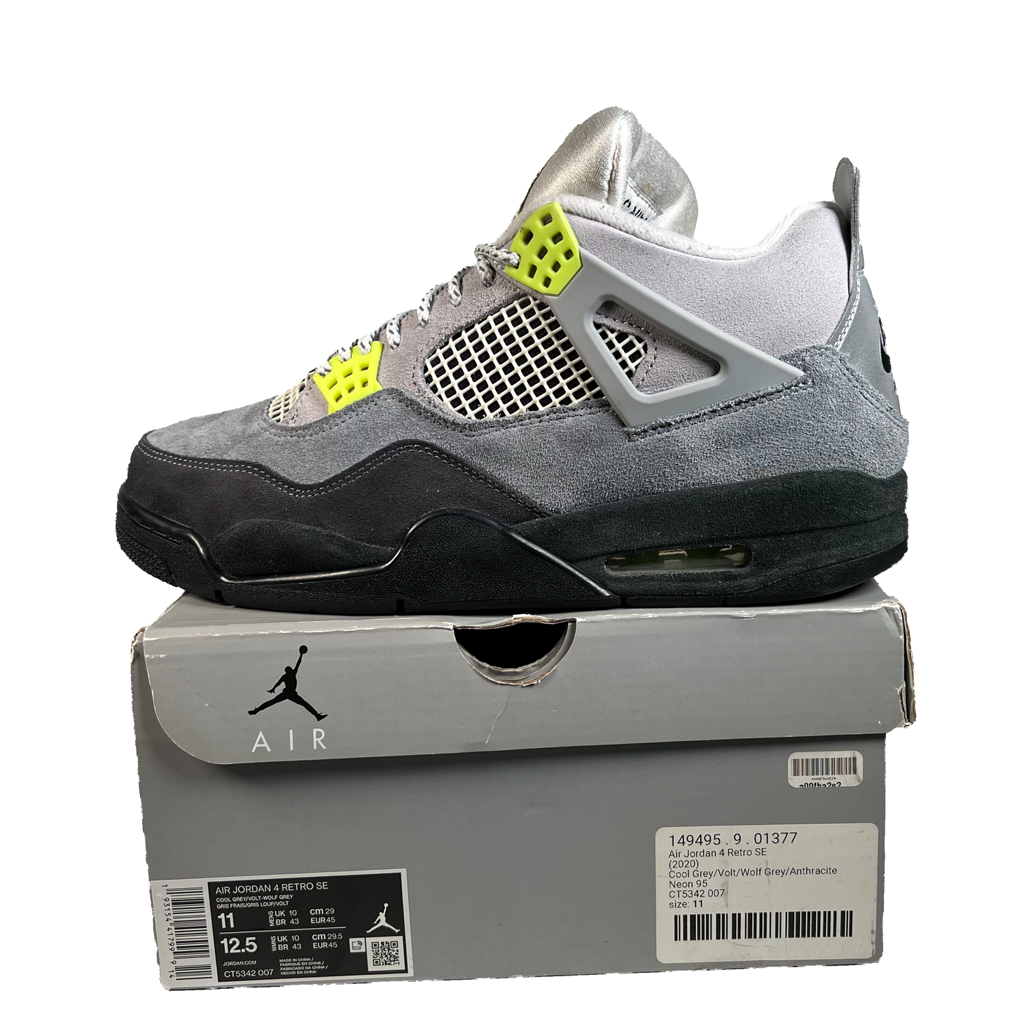 Jordan 4 SE 95 Neon (2020) Size 11 USED s22533