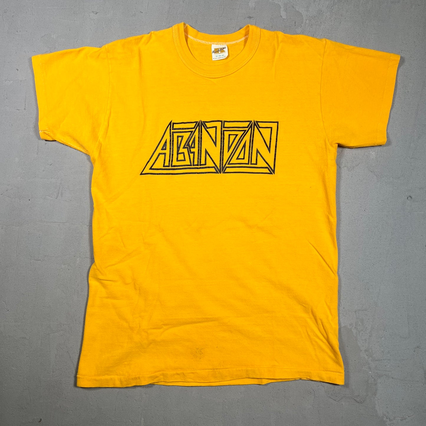 1980s Abandon Yellow Tee Size Medium USED v17086