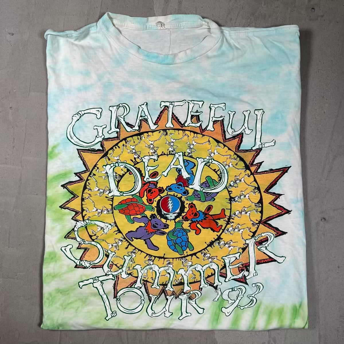 1993 Grateful Dead Summer Tour Everyday Day Tie Dye Tee Size XL USED v20160