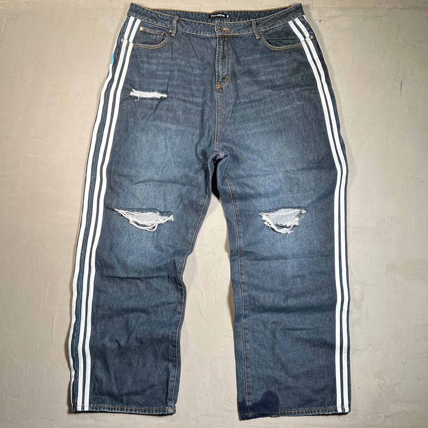 GV Gallery Raspbery Hills OG Stripe Blue Jeans Size 38 USED x17617