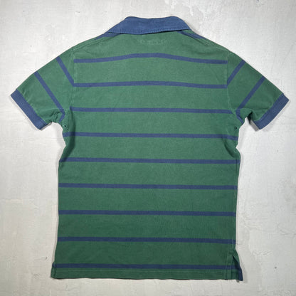 Y2K Polo Ralph Lauren Green/Blue Polo Tee Size Medium USED v19297