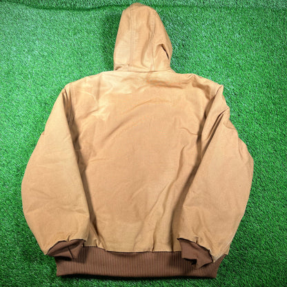 Y2K Carhartt Brown Zip Up Workwear Jacket Size Large USED v18061