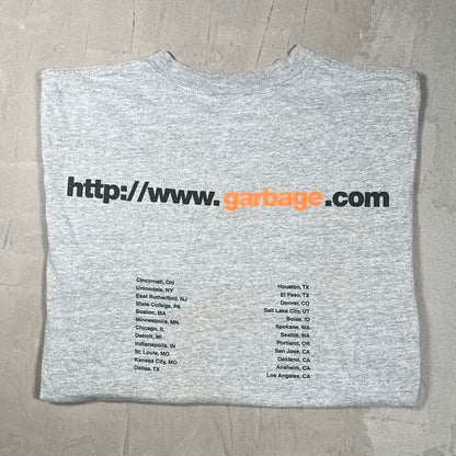 1998 Garbage Tour Grey Tee Size Large USED v20229