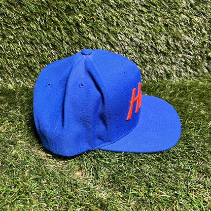 Mitchell & Ness Orange Harlem Logo Blue Hat One Size USED v15998