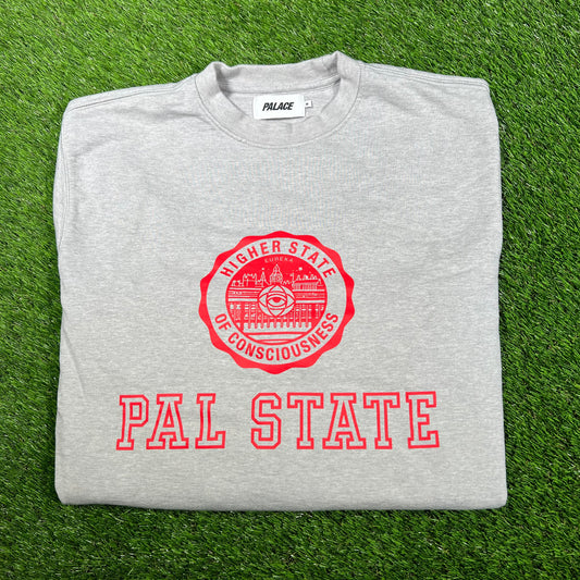 Palace Pal State Higher Consciousness Grey Crewneck Size Medium USED x14976