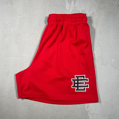 Eric Emanuel Red Shorts/Black Logo Size XXL USED x17321