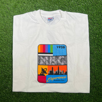 1990s Rockefeller Plaza Experience White Tee Size XL USED v17316