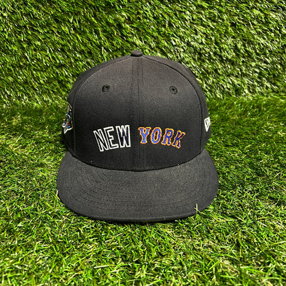 New Era Yankees Mets Unity Black Hat Size 7 1/2 USED v16016