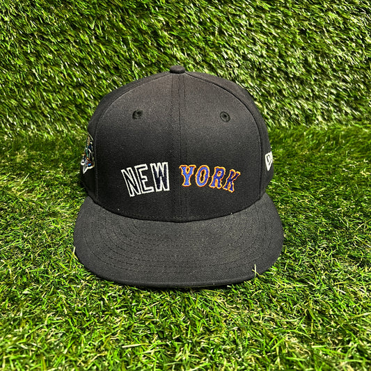 New Era Yankees Mets Unity Black Hat Size 7 1/2 USED v16016