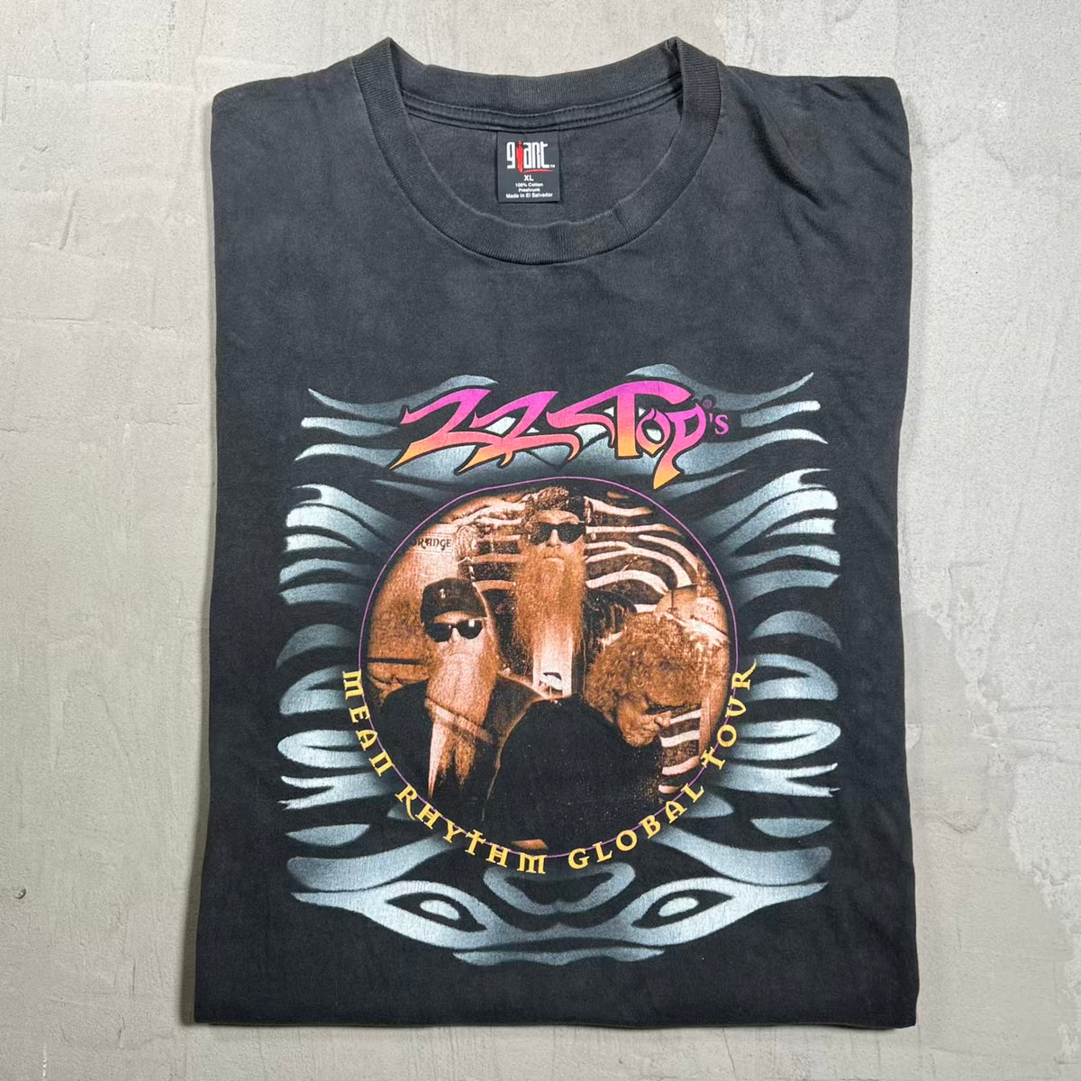 1997 ZZ Top Mean Rhythem Global Tour Black Tee Size XL USED v20098
