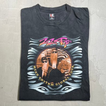 1997 ZZ Top Mean Rhythem Global Tour Black Tee Size XL USED v20098