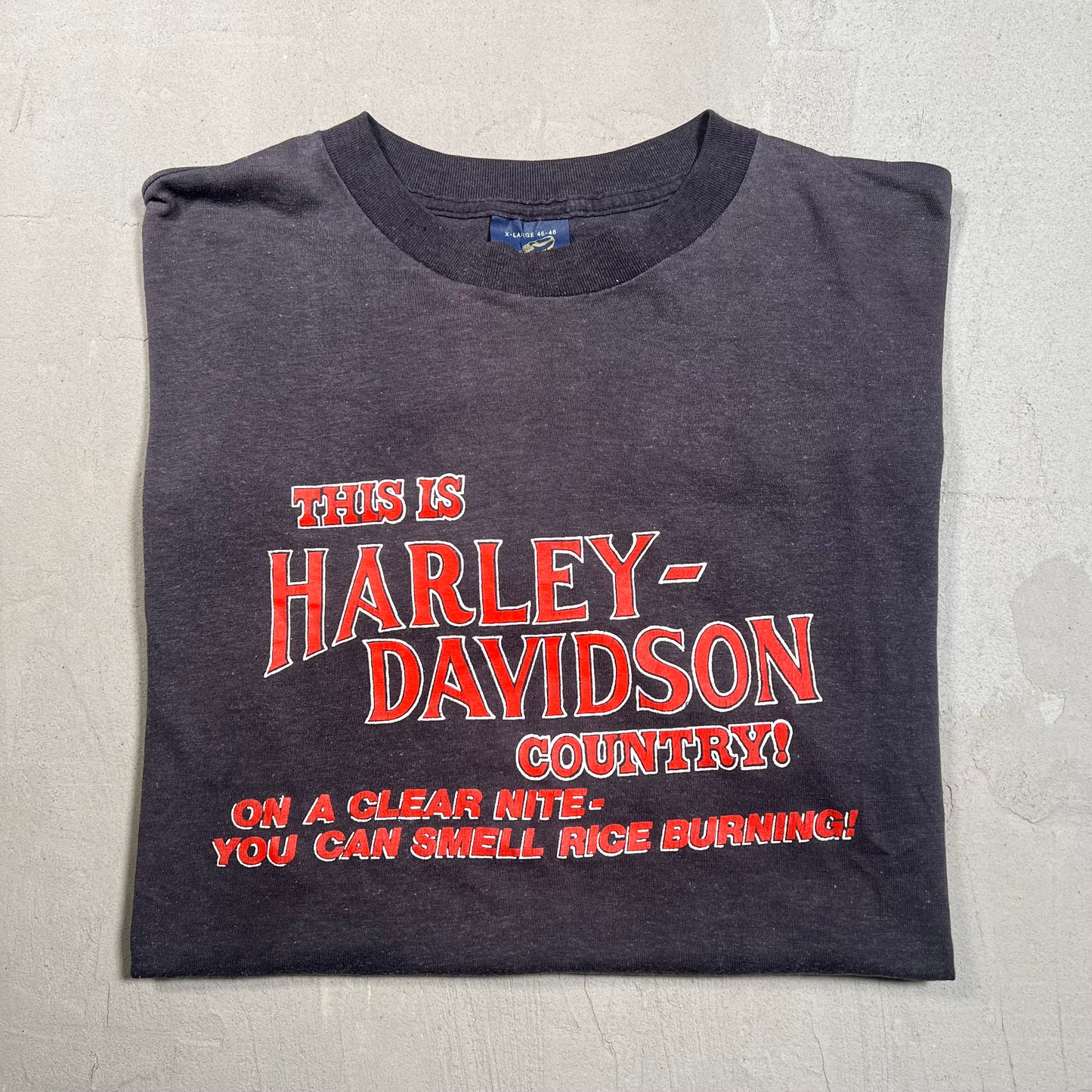 1980s Harley Davidson Country Washed Black Tee Size XL USED v19376