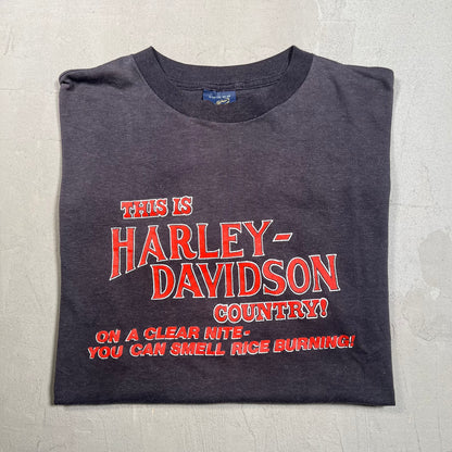 1980s Harley Davidson Country Washed Black Tee Size XL USED v19376