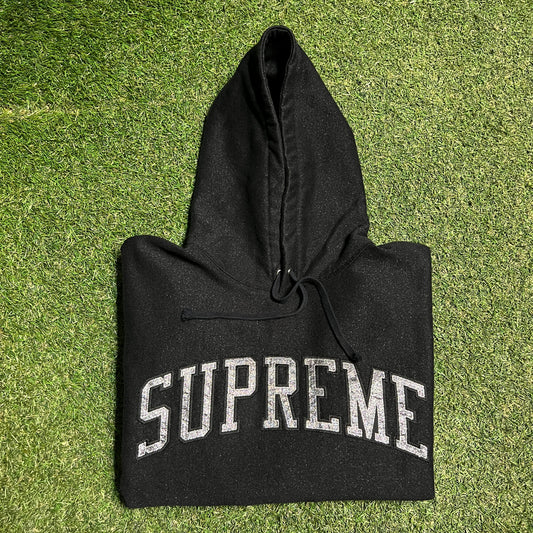 Supreme Glitter Arc Black Hoodie Size Small USED x14147
