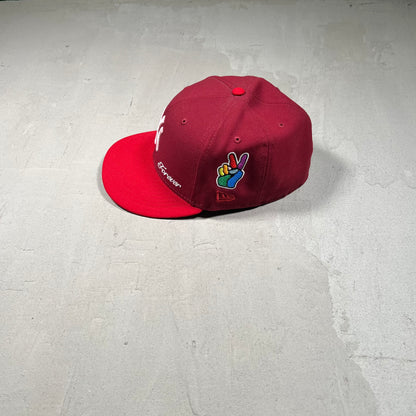 New Era MLB Jae Tips Wine Red Fitted Hat Size 7 1/2 USED x17237