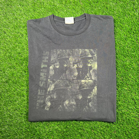 Y2K The Smiths Meat Is Murder Washed Black Tee Size XL USED v18733