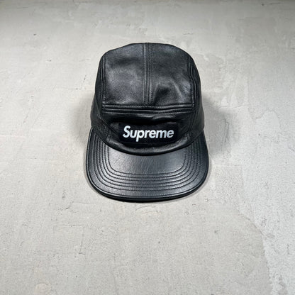 Supreme Leather Camp Cap (2016) USED x17538