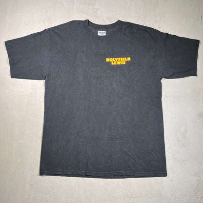 1999 Evander HolyField vs Lennox Lewis Black Tee Size XL USED v19530