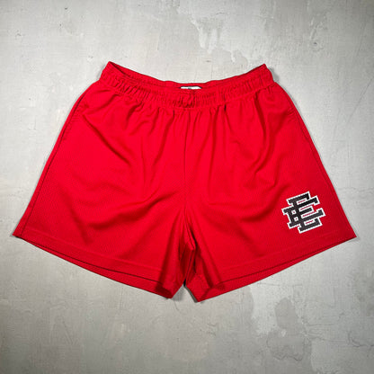 Eric Emanuel Red Shorts/Black Logo Size XXL USED x17321